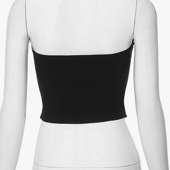 BAIMORE Women's Y2K Colorblock Sleeveless Bow Front Bandeau Top Strapless Crop - Picture 5 of 5